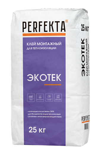 0701 Клей монтажный для теплоизоляции Экотек, 25 кг